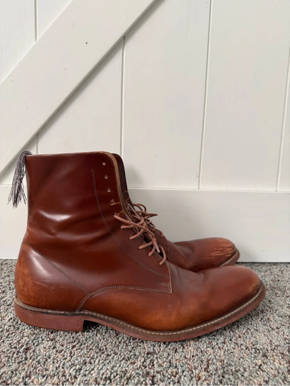 Grenson Lace Up Boots Brown patent Leather Men's US 10